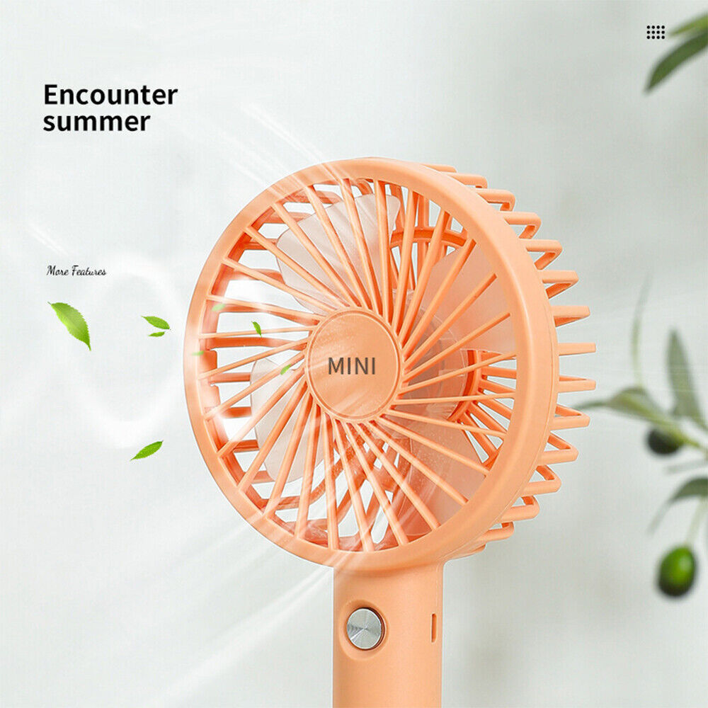 Rechargeable Mini Portable Hand-Held Desk Fan Cooling Cooler USB Air 3 Speed AU