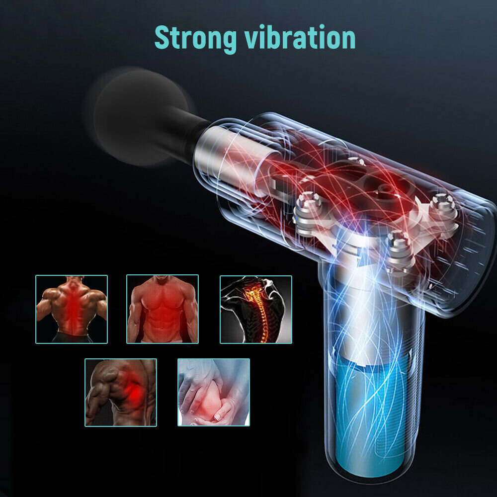 LCD Massage Gun Deep Tissue Percussion Massager Muscle with 4 Heads 5-Speed 