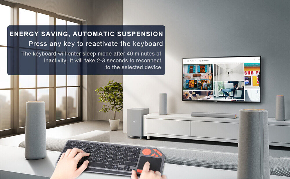 2.4G Wireless TV Backlit Touchpad Keyboard for Ipad, Android Tablets, Windows