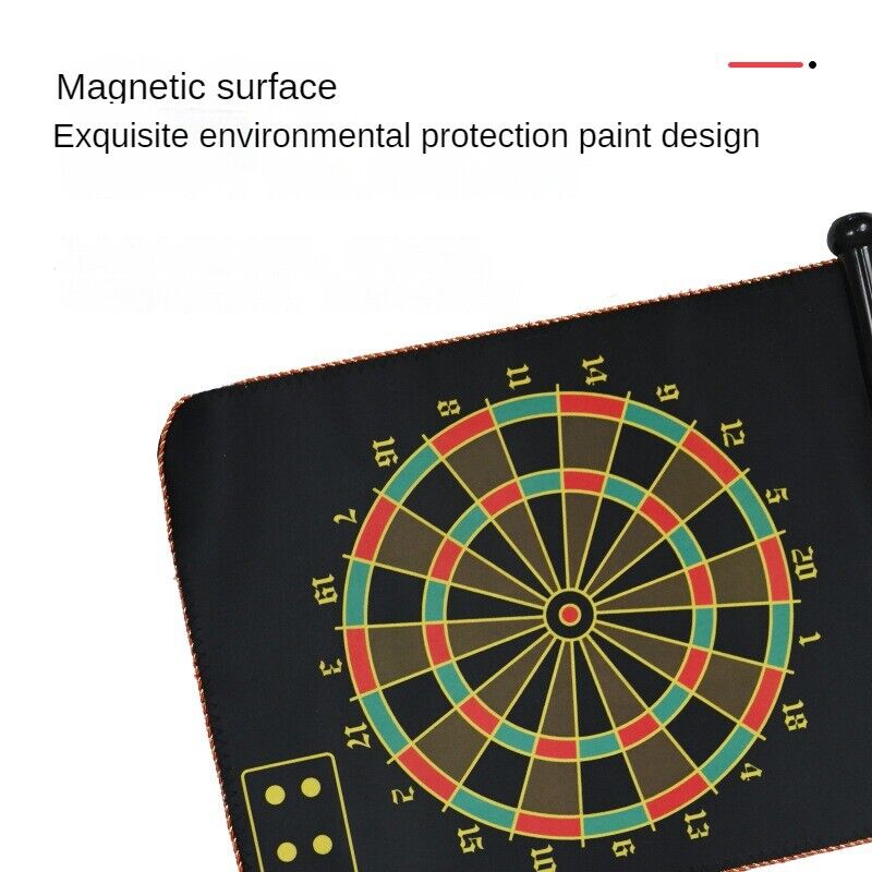 Magnetic Rollup Dart Board 4 Darts Large Double Side Dartboard Game