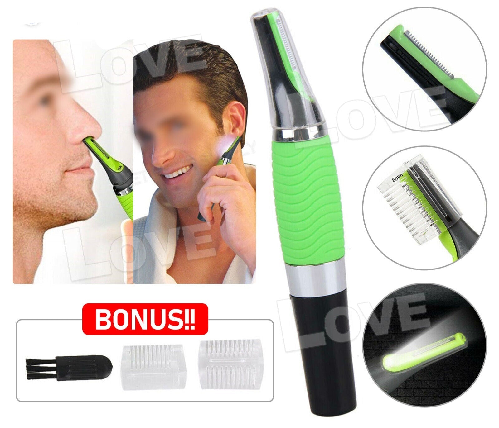 Micro Touch Max Personal Hair Trimmer Groomer Nose Ear Eyebrows Neck 