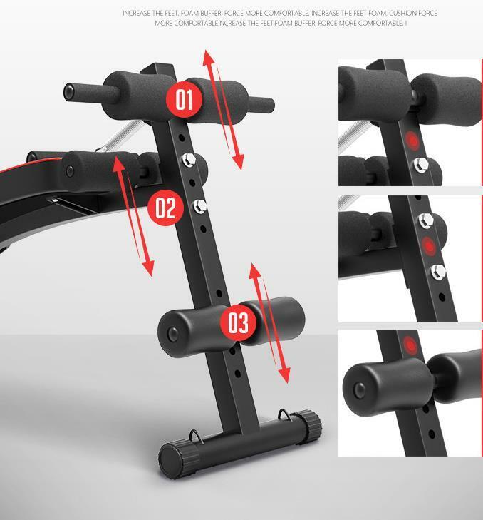 Adjustable Foldable Sit up Abdominal Bench Press Weight Gym Ab Exercise Fitness