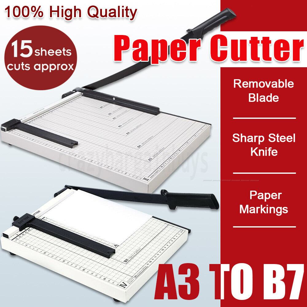 Premium Metal Paper Cutter A3 A4 B7 Photo Guillotine Page Trimmer 15Sheets Knife