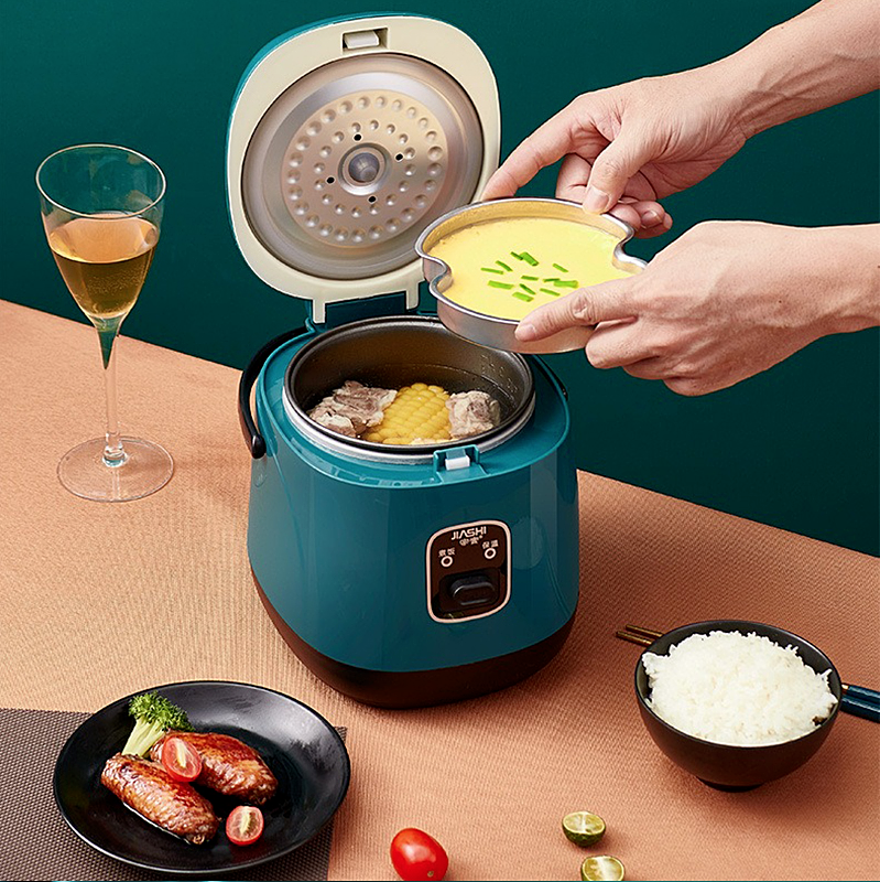 Electric Aluminum 1.2L Mini Rice Cooker W Steamer Hot Pot 4 Household 1-2 People 