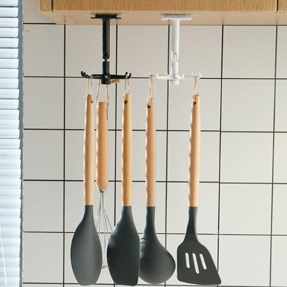 Kitchen Gadgets Accessories Bath Hook Wall Mounted 360° Rotating Coat Hanger