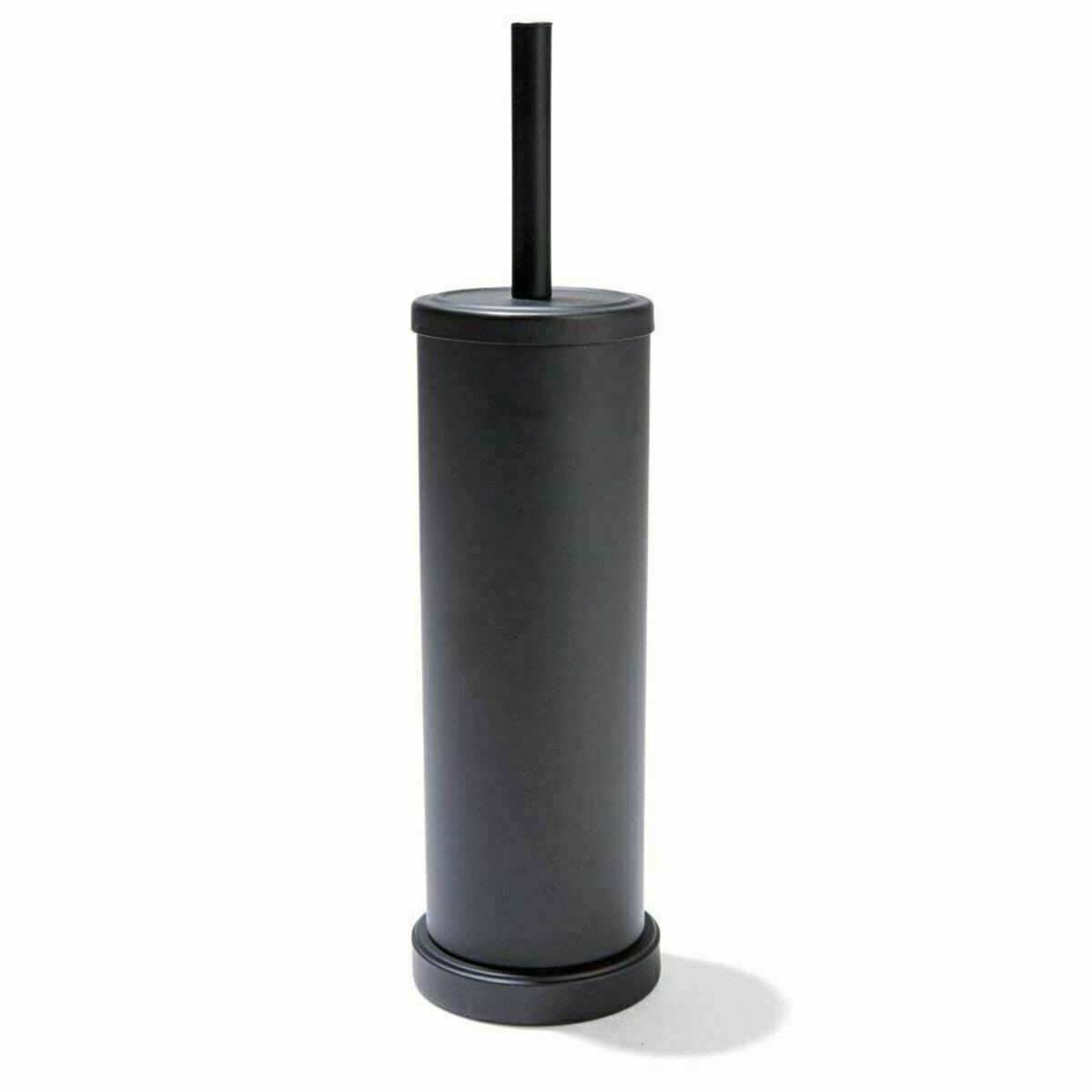 3Pce Black Bathroom  Rubbish Bin Toilet Brush Toilet Roll Holder Accessories Set