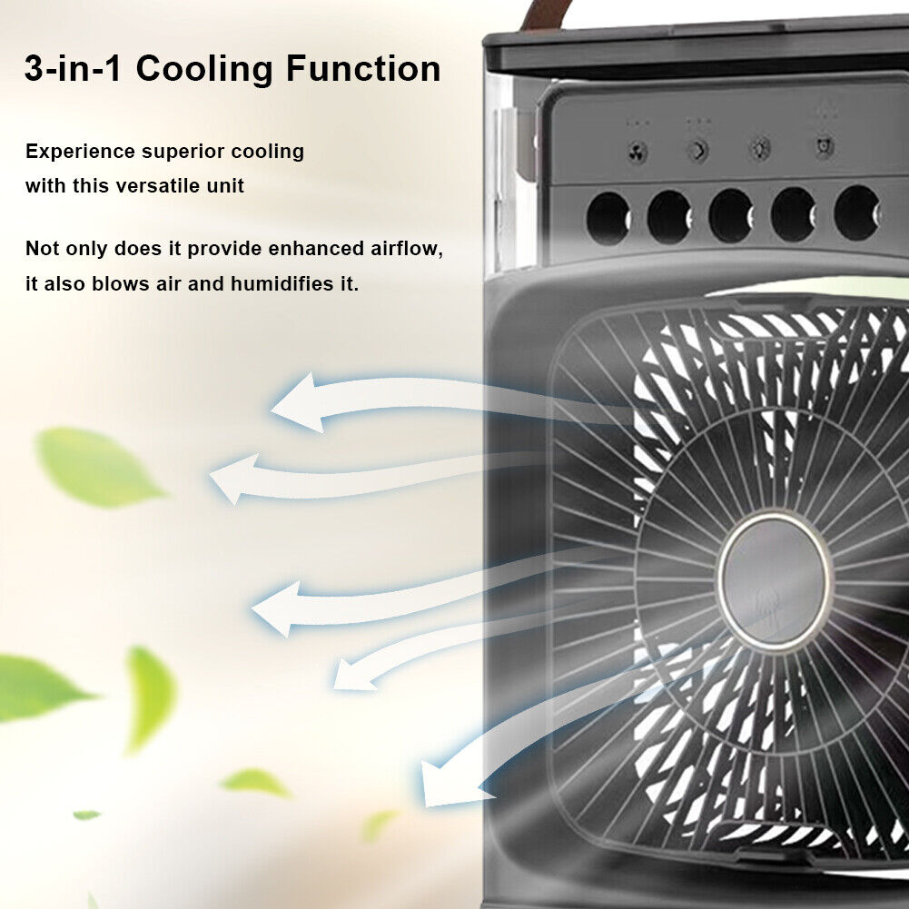 Portable Air Conditioner Humidifier - USB Electric Fan Cooler LED Night Light