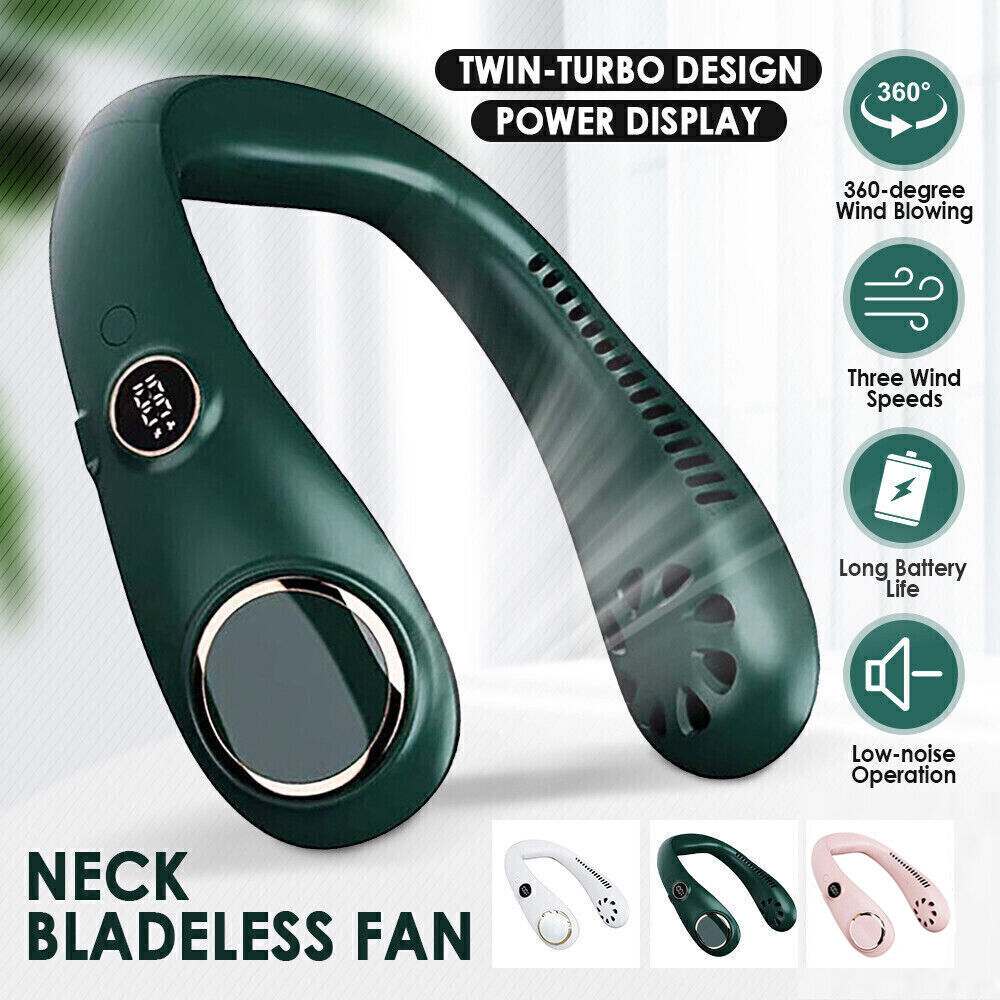 Rechargeable Portable Neck Fan Personal Hanging Bladeless Cooling Fan Hands-Free