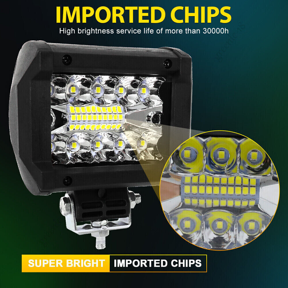 12V LED Work Light Bar Flood Spot Lights With Adjustable mounting bracket Driving Lamp Offroad Car Truck ATV SUV