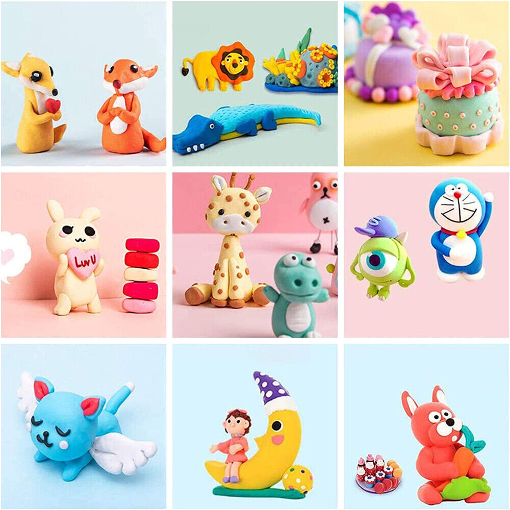 83pcs Polymer Clay Block Craft DIY Kit Oven Bake Modeling Tools Kid Toy Gift Box