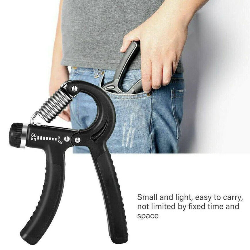 Adjustable Forearm Power Hand Grip Exerciser Gripper Strengthener Trainer 5-60Kg