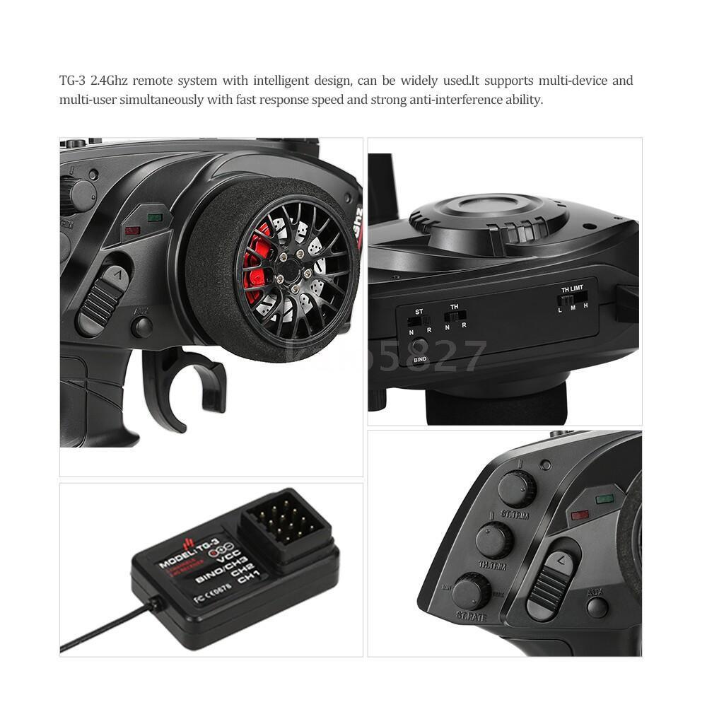 TG3 2.4Ghz 3CH Remote Control Transmitter with Receiver for RC Car Boat