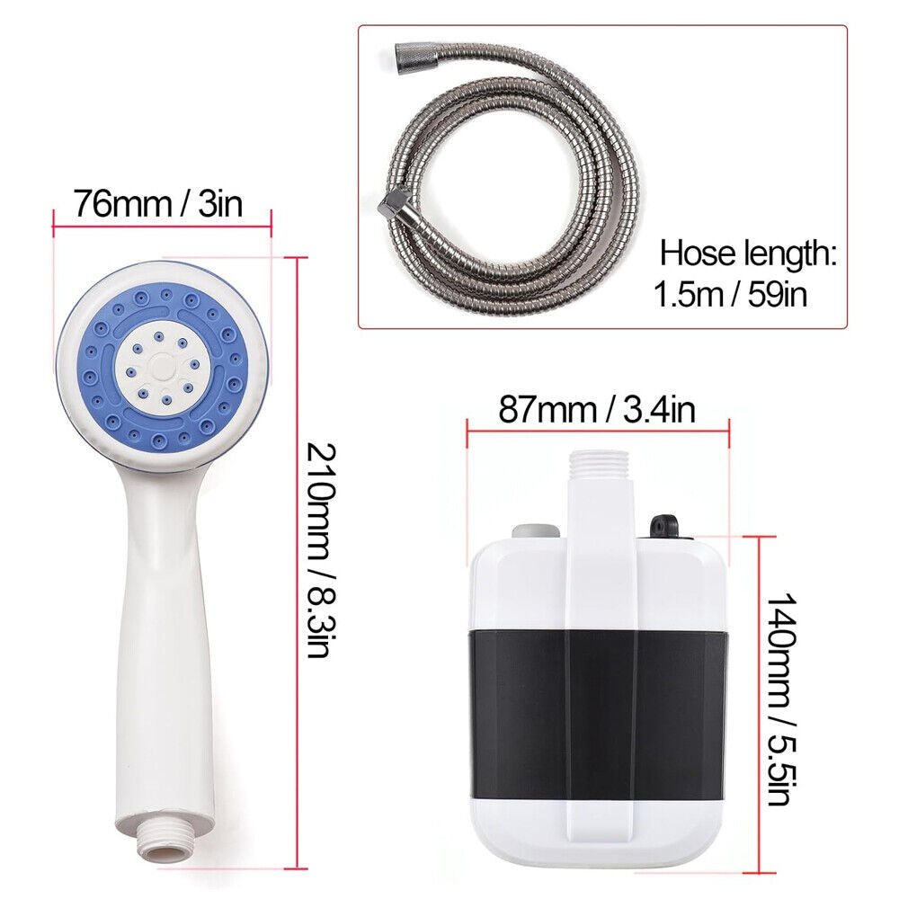Portable Camping Mobile Shower Pump Outdoor Electric Bath Tool USB Rechargeable