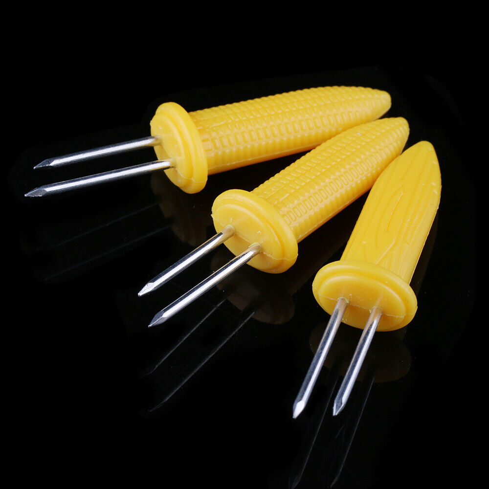 10X Corn Cob Holders Skewers Barbecue Fork Fruit Holder BBQ Kitchen Accessories