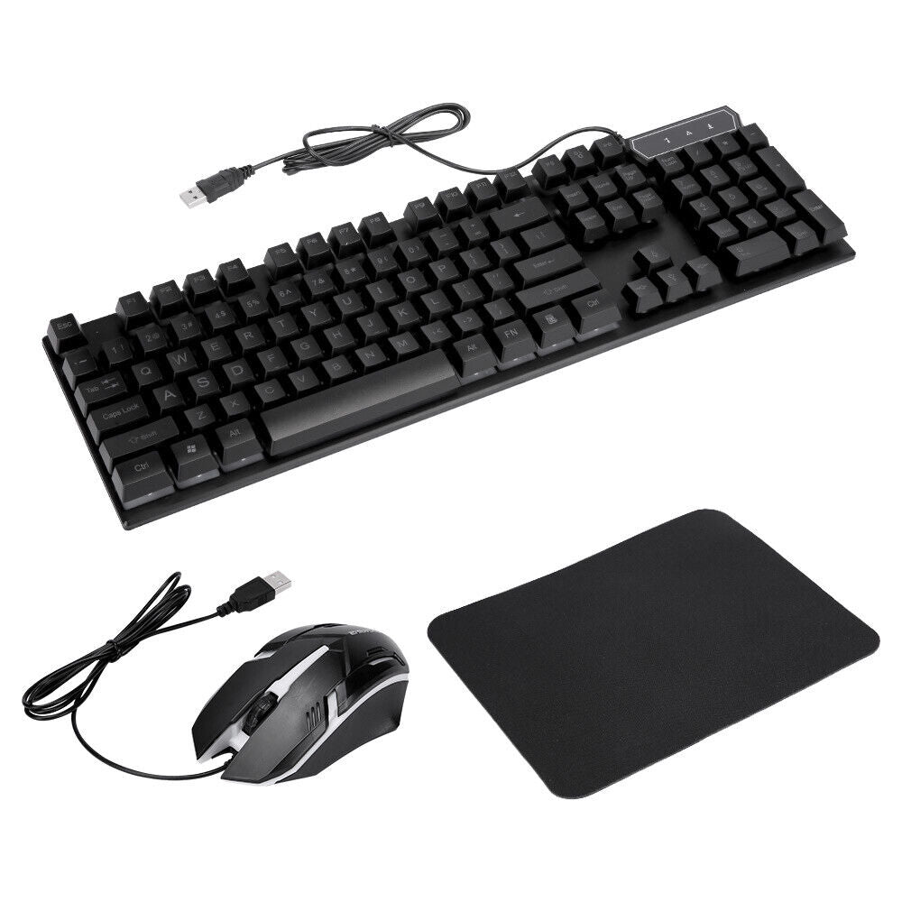T6 USB Wired Mechanical Gaming Keyboard104 Keys RGB LED Backlit for Windows 