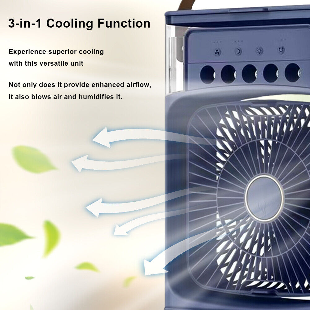 Portable Air Conditioner Humidifier - USB Electric Fan Cooler LED Night Light