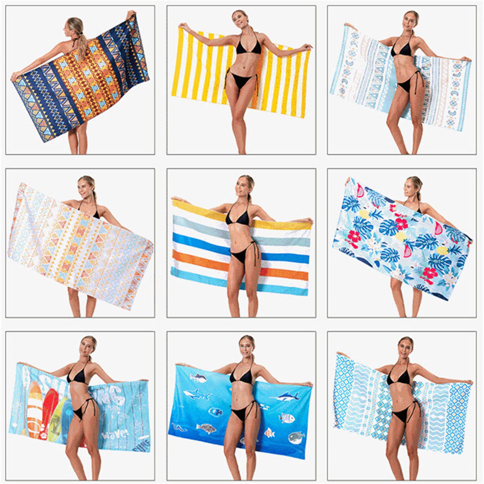 Microfiber Quick Dry Absorbent Sand Free Beach Towel Swim Towel Pool Towel 