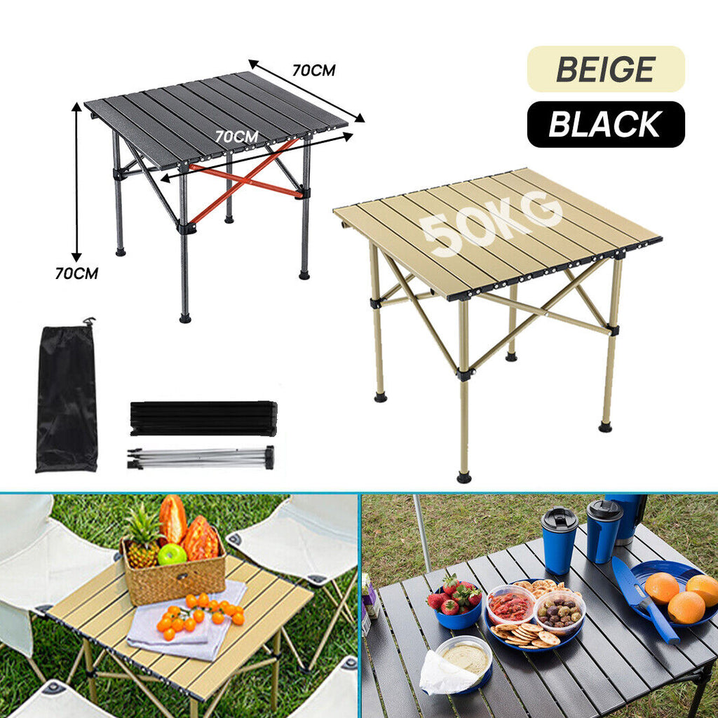 Folding Camping Table Roll up Aluminum Portable Outdoor Picnic BBQ Desk