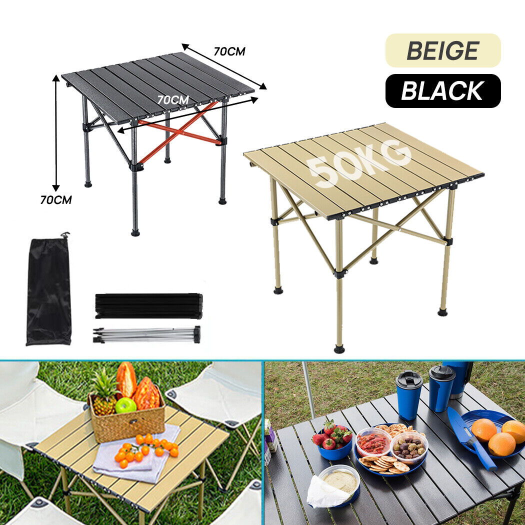 Folding Camping Table Roll up Aluminum Portable Outdoor Picnic BBQ Desk