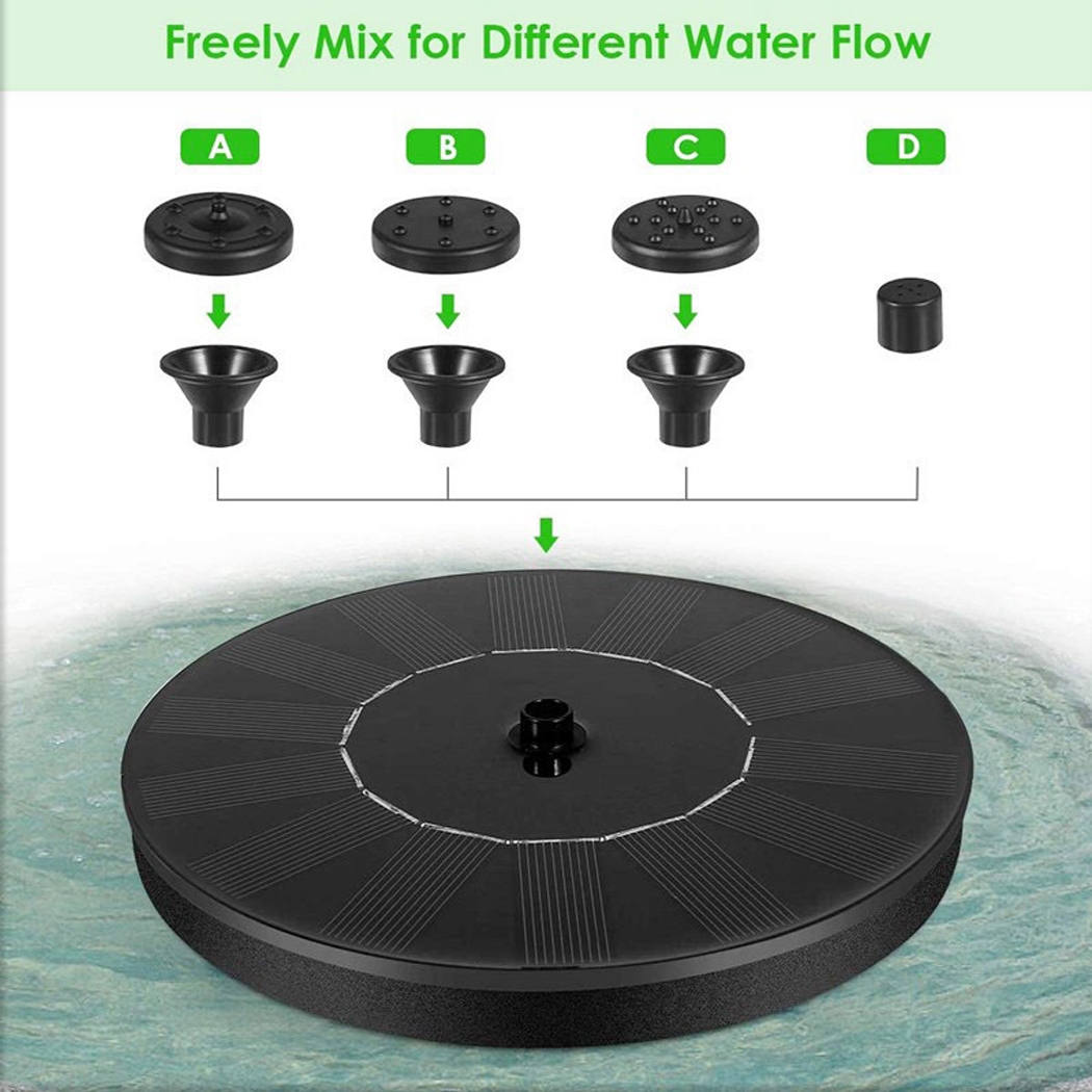2024 High Temperature Resistant Outdoor Solar Powered Floating Bird Bath Water Fountain Pump Garden Pond AU  