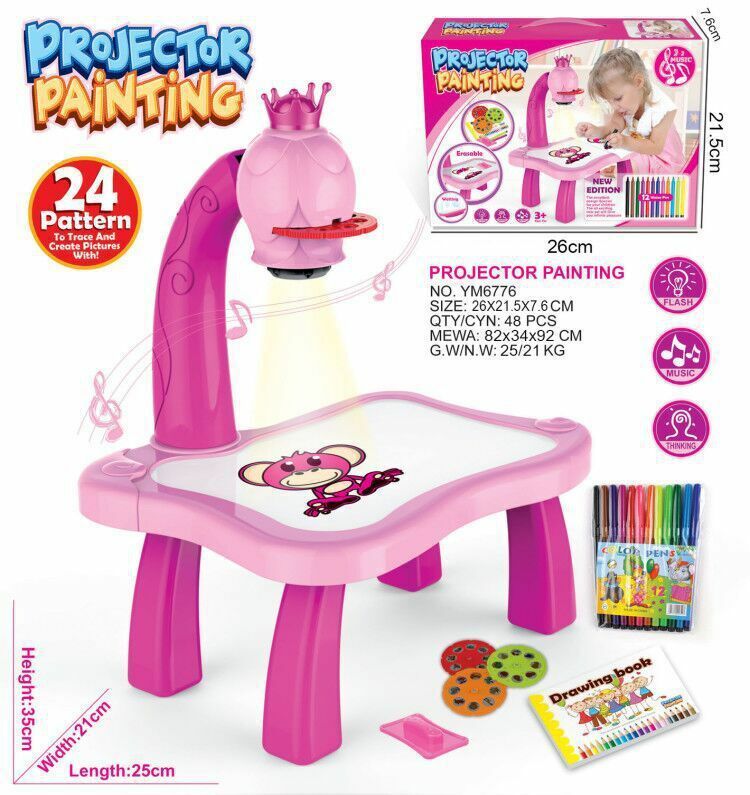 Kids Drawing Projector Table Projection Painting Board Christmas Gift Drawing
