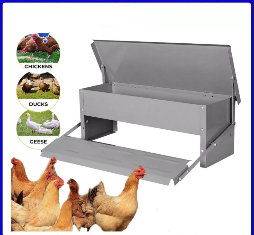 Automatic Chicken Feeder Chook Food Feeder Capacity Treadle Self Opening Pou