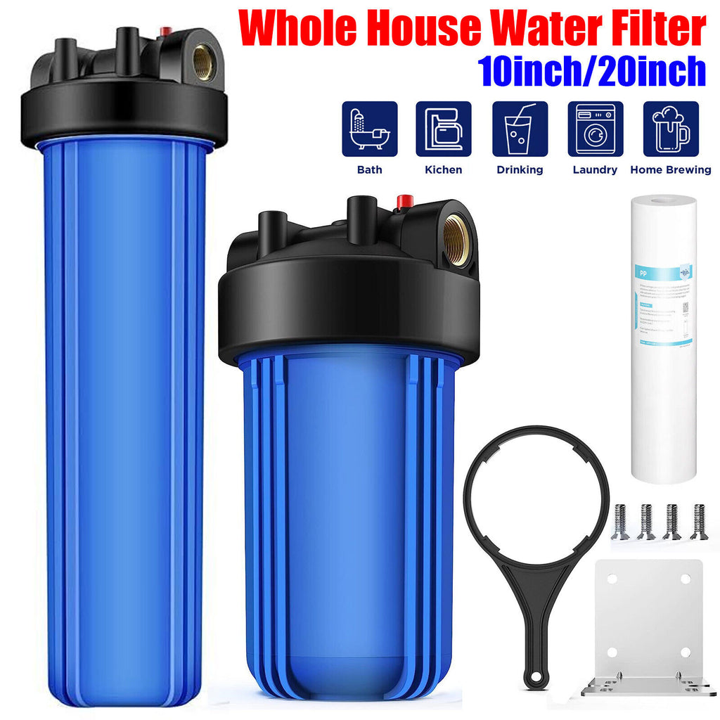  Pre-Filtration System 4.5" X 10"/20" Whole House Big Blue Water Filter Housing