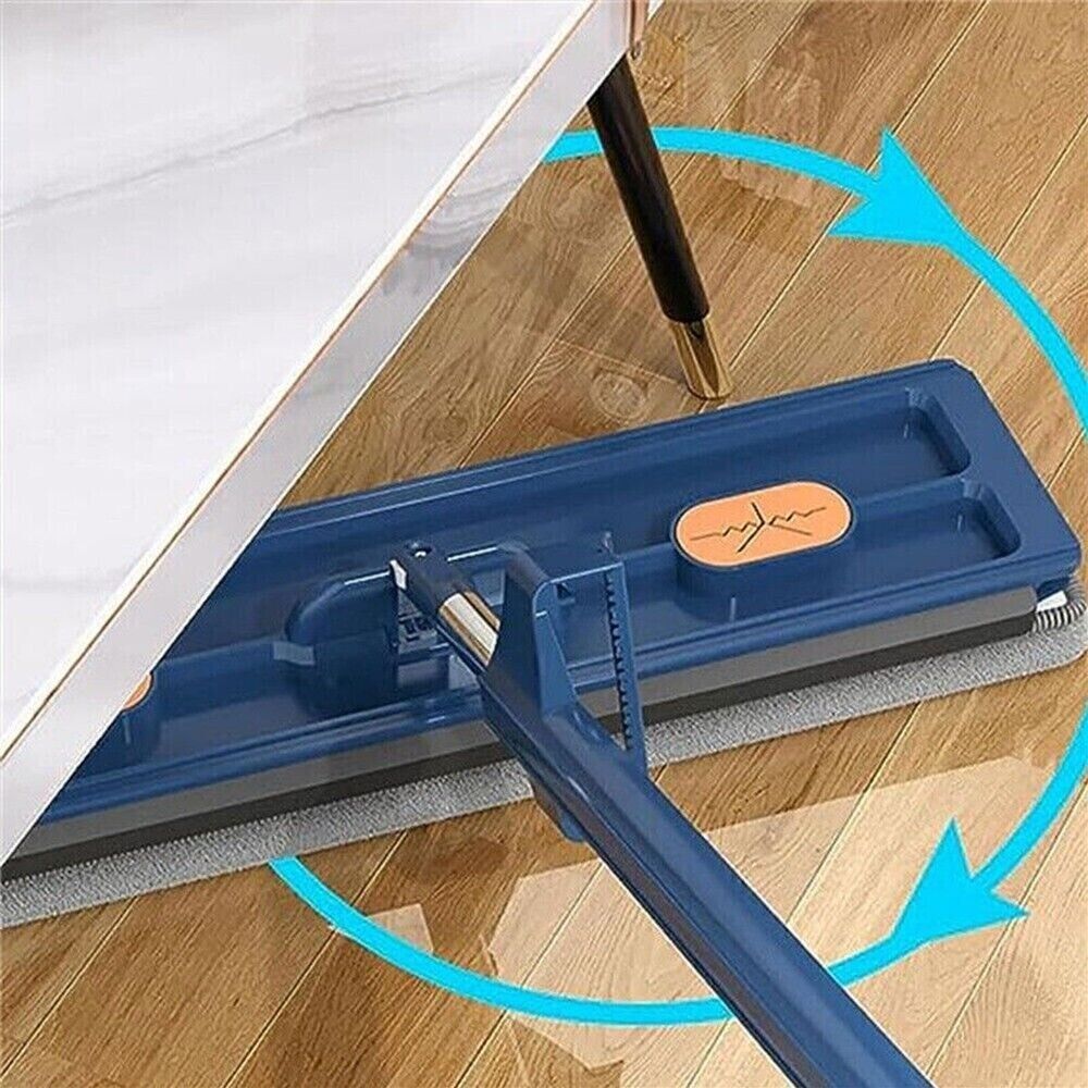 42CM Mop Head 360° Rotating Wet Cleaning Magic Self Wringing Mop + Foldable Bucket