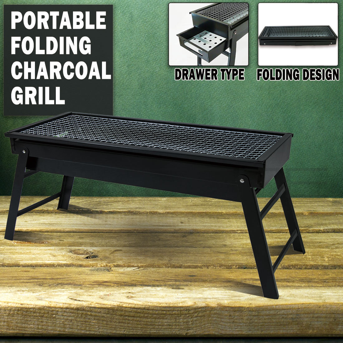 Portable Foldable BBQ Charcoal Grill Barbecue Camping Picnic