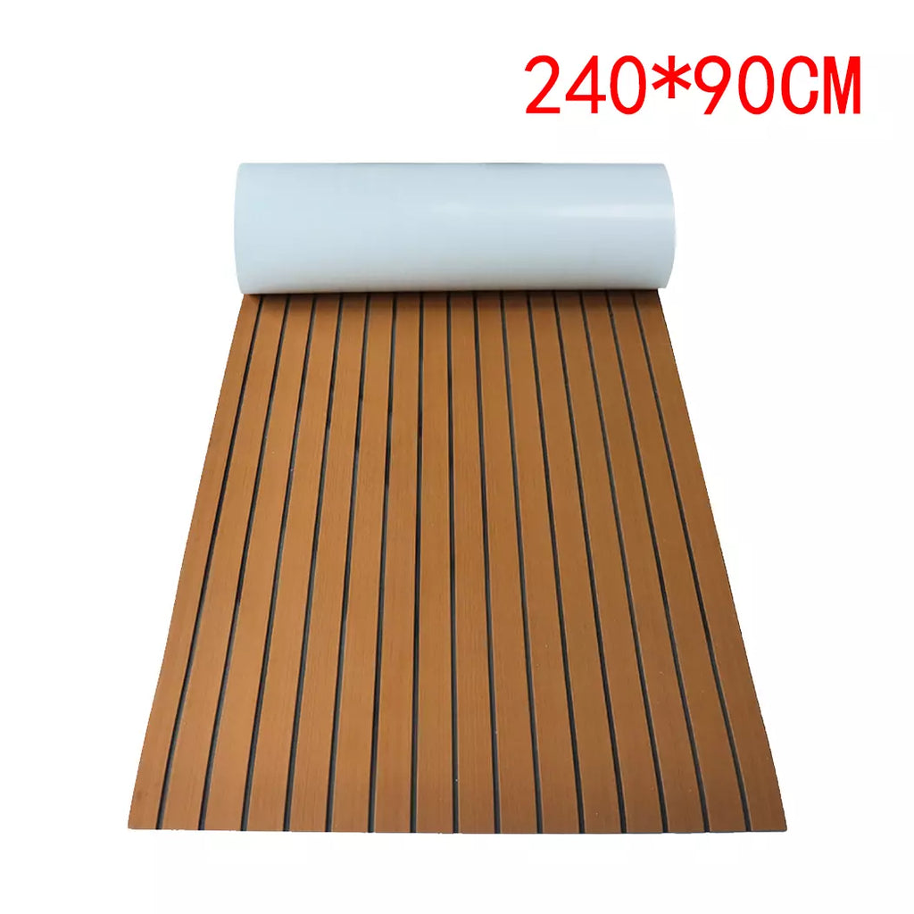 240×90Cm EVA Foam Mat Marine Carpet Yacht Boat Decking Teak Flooring Light Gray