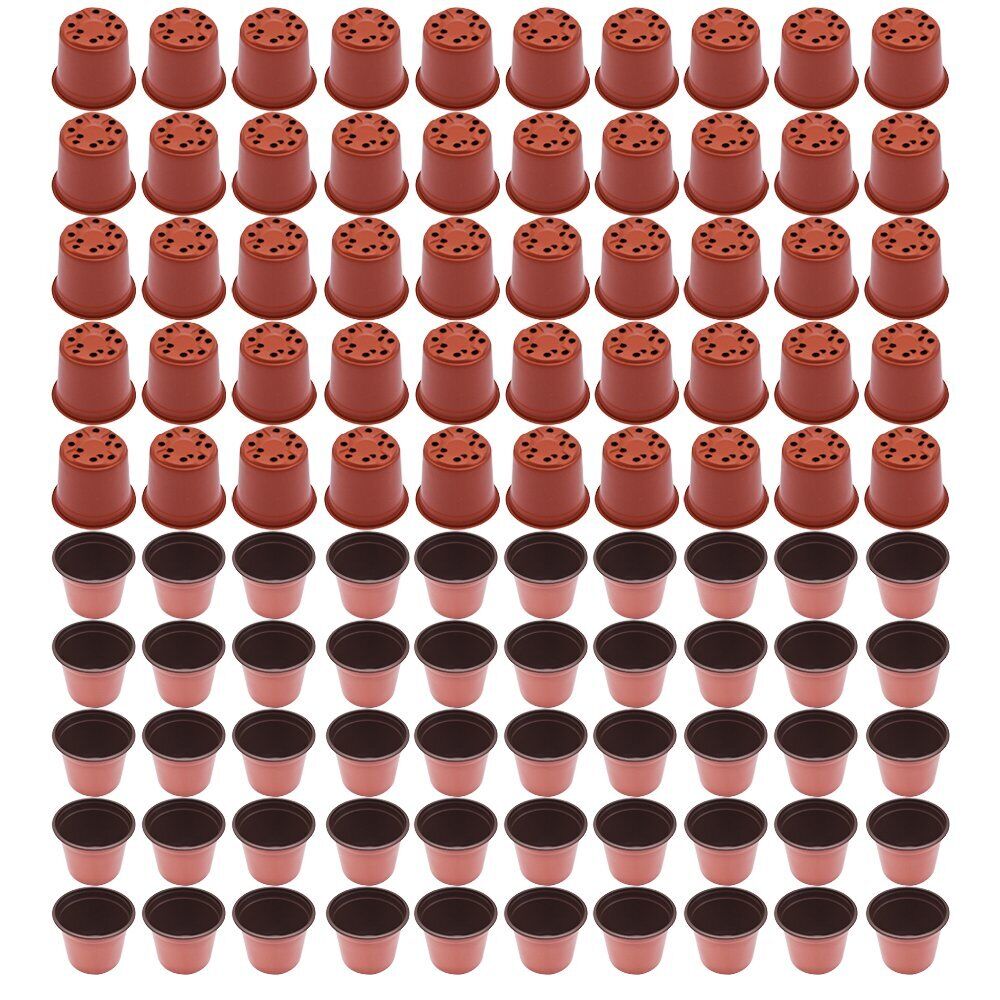 50/100Pcs Plastic Plant Flower Pots Nursery Seedlings Garden Plant Pot AU