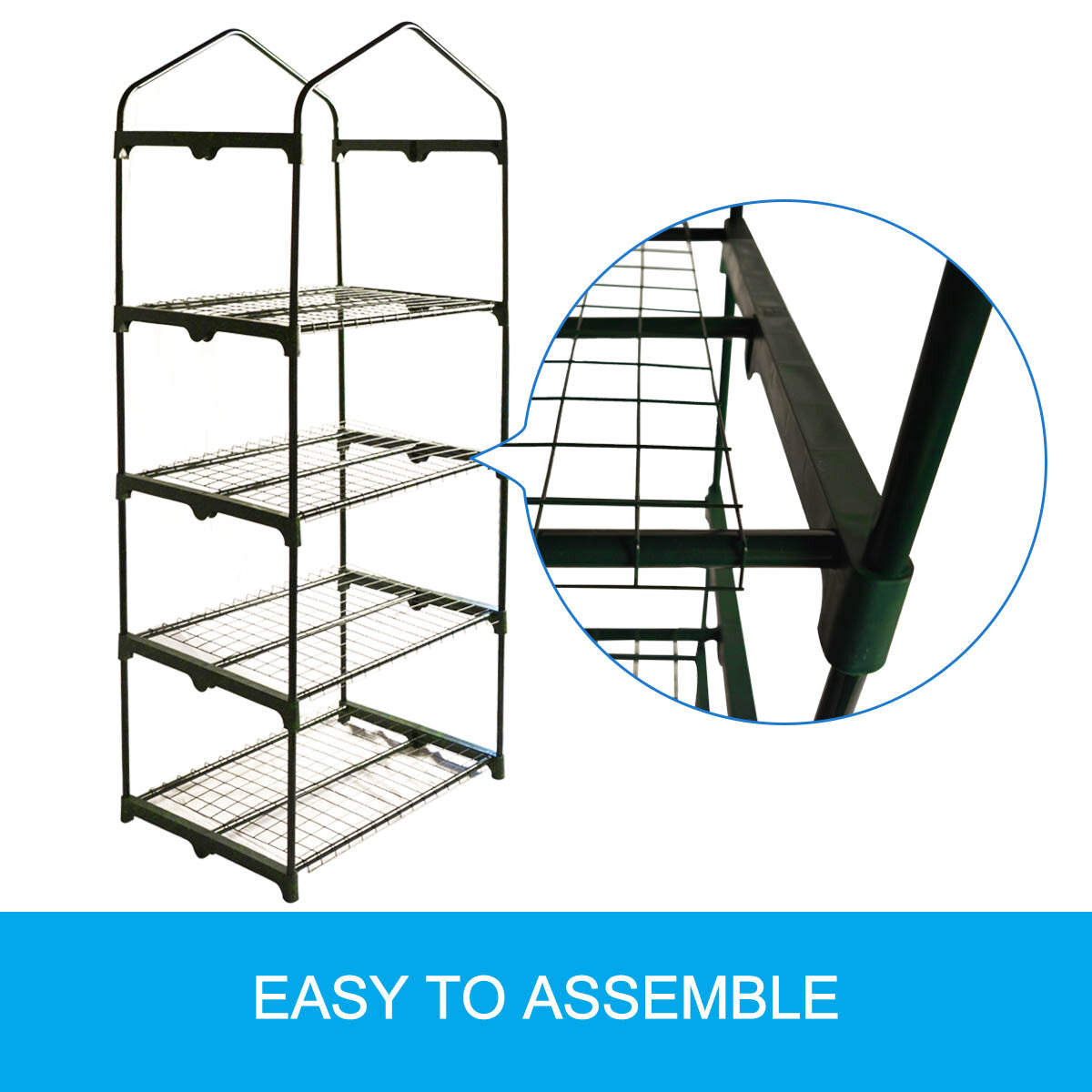 4 Tiers Greenhouse PVC Cover Garden Storage Steel Frame Shelve Hot Green House