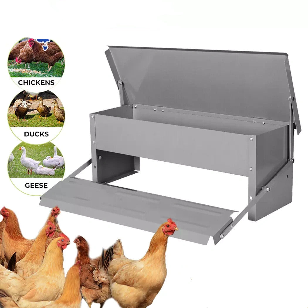 Automatic Chicken Feeder Chook Food Feeder Capacity Treadle Self Opening Pou