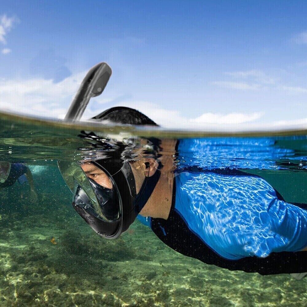 Adult Full Face Snorkel Mask Diving Mask Snorkel Set Anti-Fog Swimming 180° View