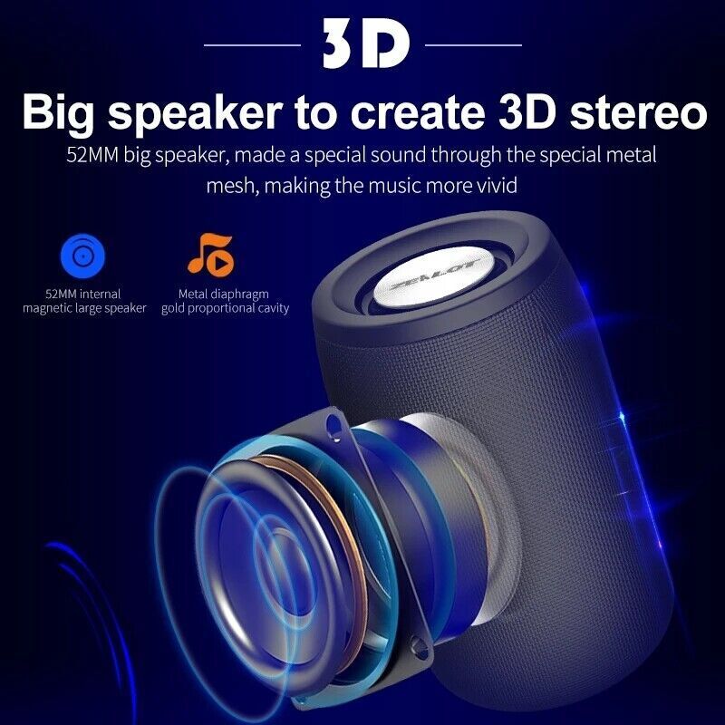 Waterproof Wireless Bluetooth Speakers Handsfree Mic Micro SD/USB/AUX Speaker
