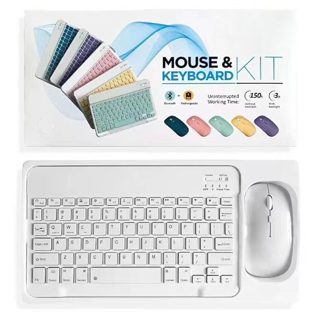Wireless Bluetooth Keyboard Mouse for Ipad Tablet Laptop Smart Phone Replacement