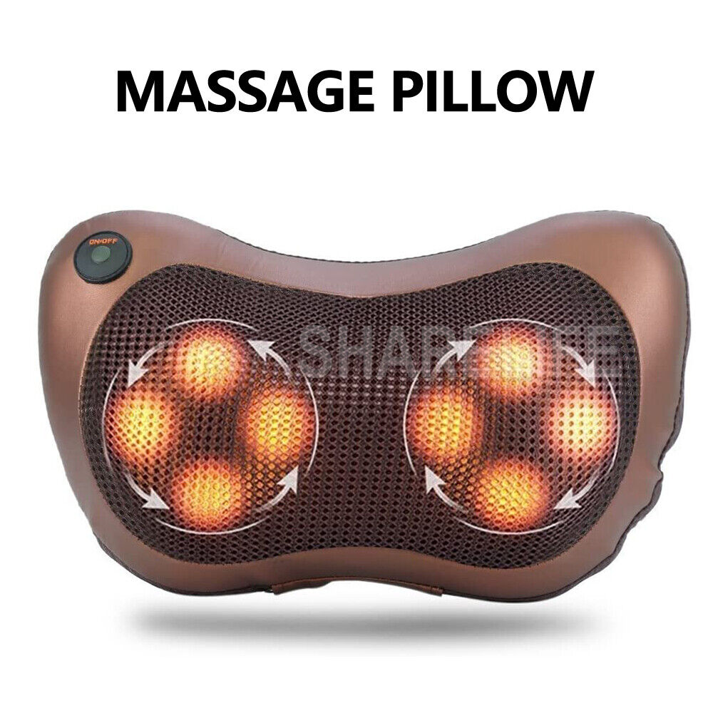 8 Heads Neck Massager Back Massager Body Massage Cushion Shiatsu Pillow Car/Home
