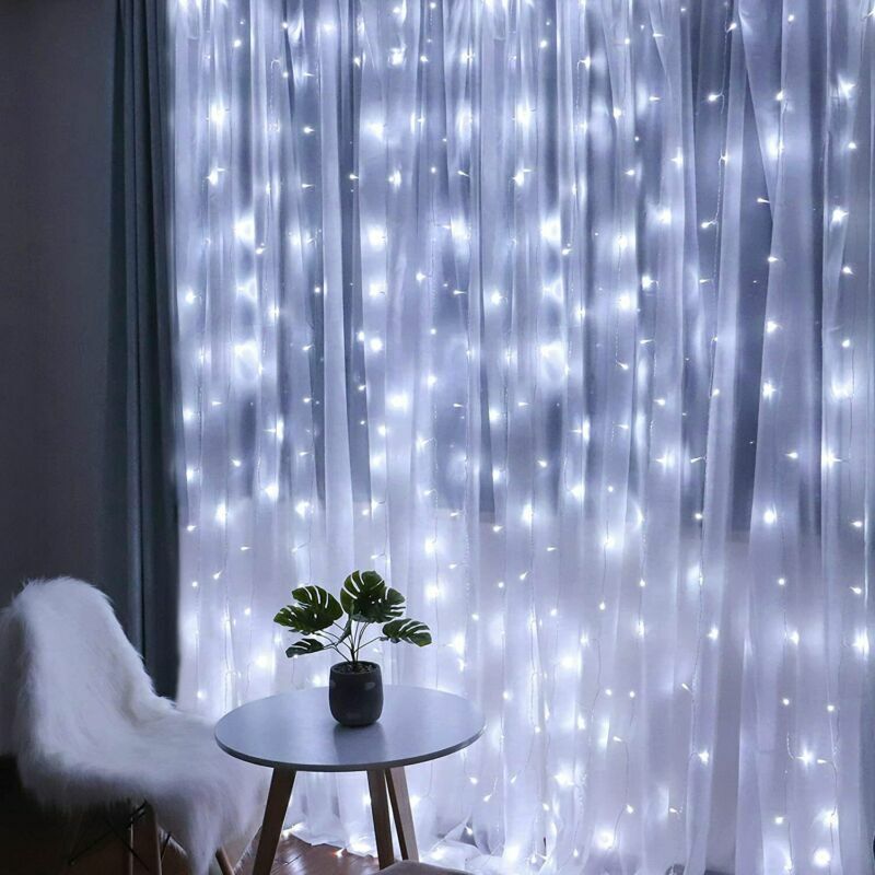 200-600 LED Curtain Light Fairy String Lights Outdoor Wedding Party Romantic
