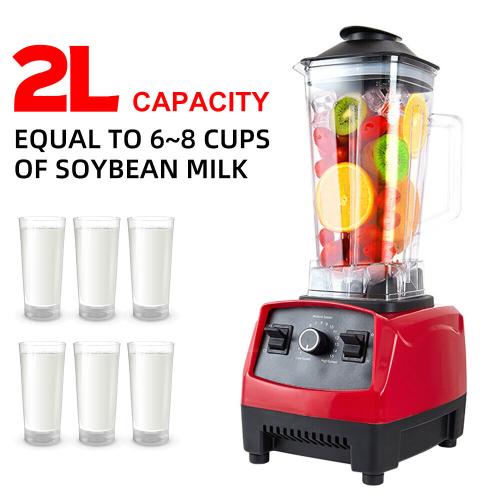2L Electric Commercial Smoothie Blender Mixer Food Processor Juicer Ice Crush 