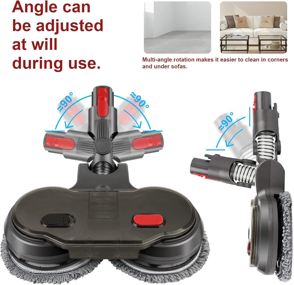 Electric Motorised Mop Head for Dyson V7 V8 V10 V11 V15 Vacuum Cleaners W/6 Pads