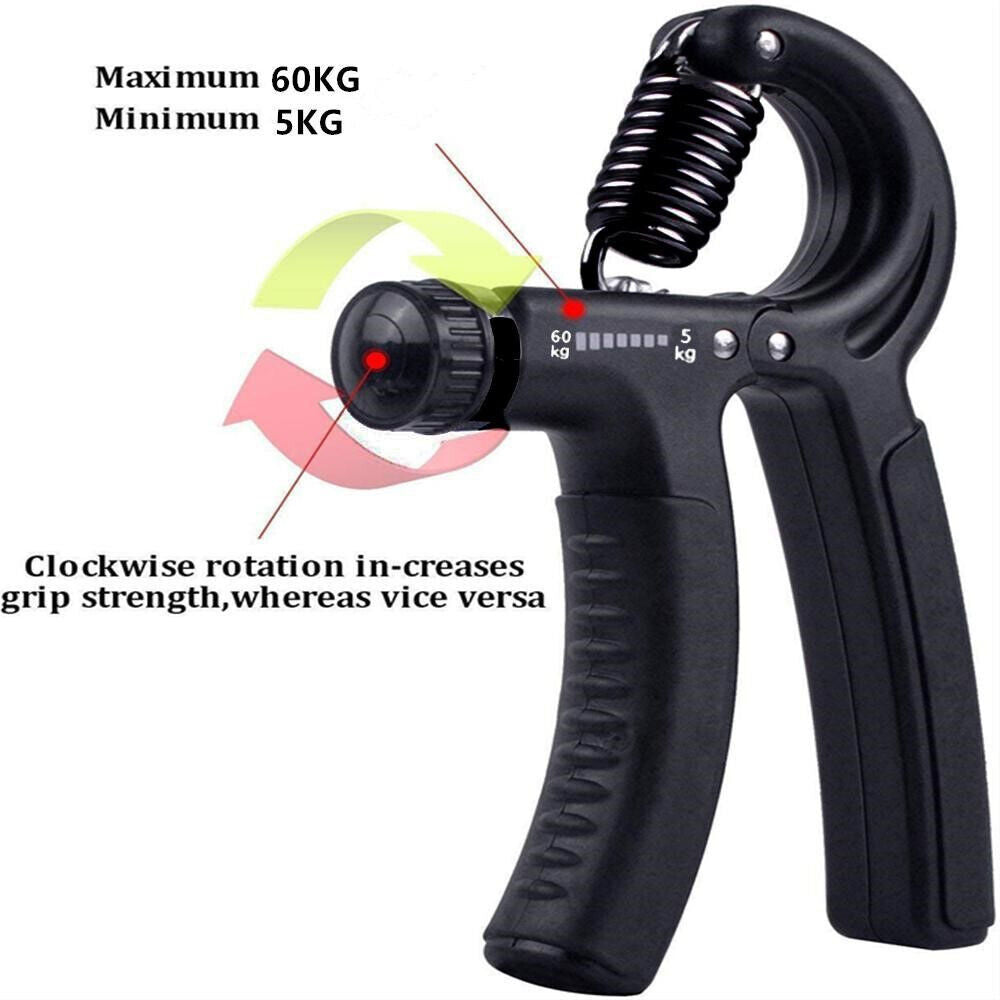 Adjustable Forearm Power Hand Grip Exerciser Gripper Strengthener Trainer 5-60Kg