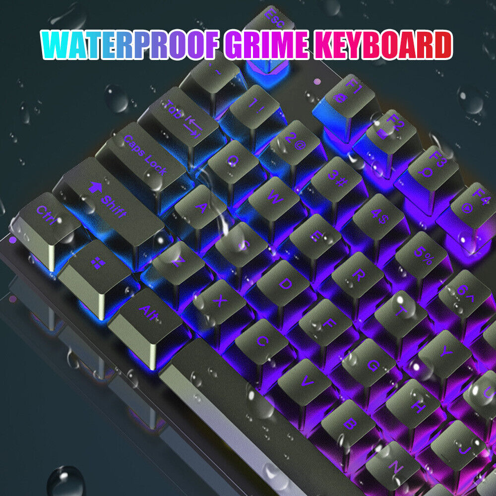 T6 USB Wired Mechanical Gaming Keyboard104 Keys RGB LED Backlit for Windows 
