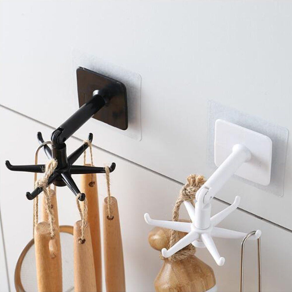 Kitchen Gadgets Accessories Bath Hook Wall Mounted 360° Rotating Coat Hanger