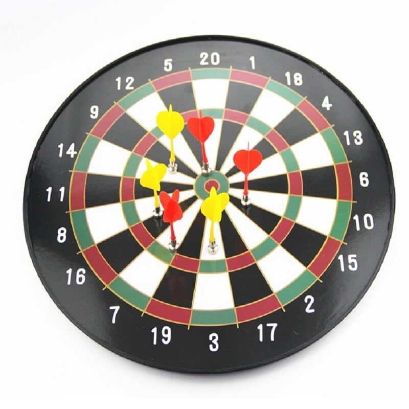 17" Magnetic Dartboard with 6 Darts Large Adult Kids Safe Family Dart Board Game