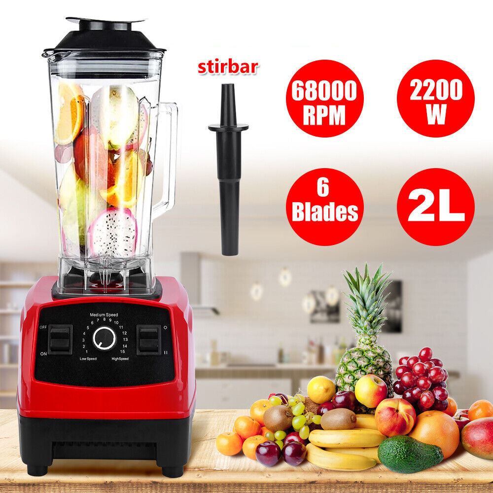 2L Electric Commercial Smoothie Blender Mixer Food Processor Juicer Ice Crush 