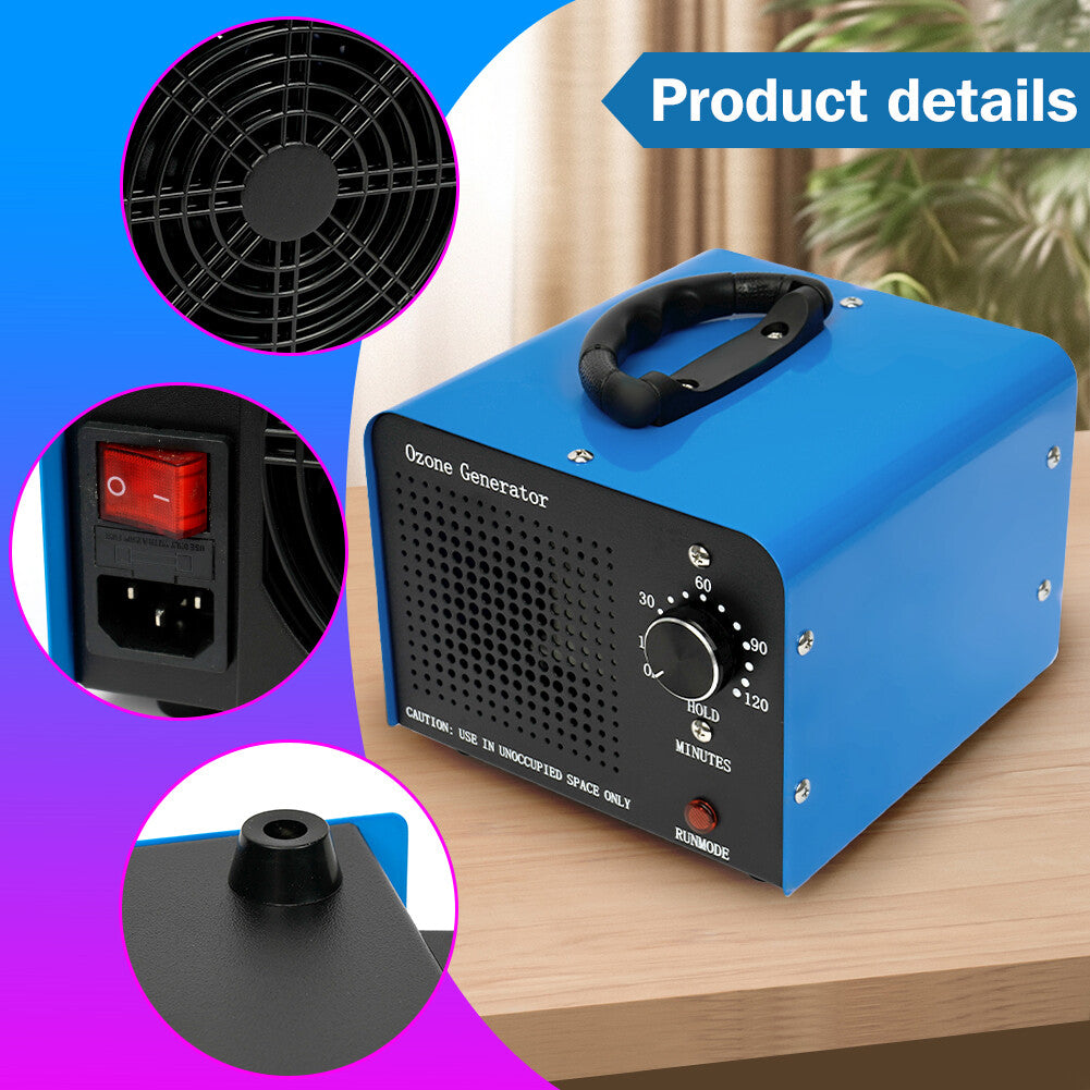 Ozone Generator 100g/h Ozonator Machine Air Purifier Clean Deodoriser Ionizer