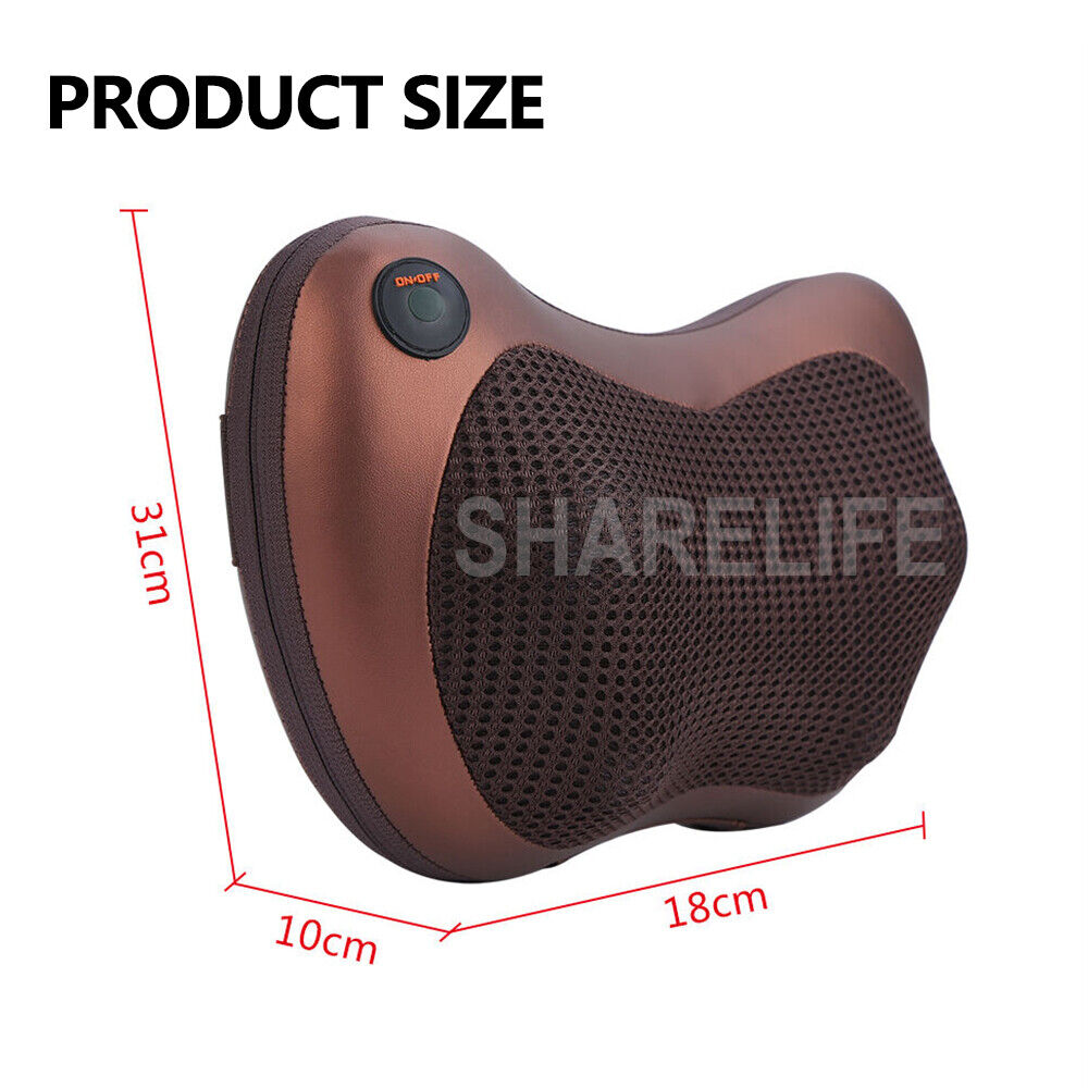8 Heads Neck Massager Back Massager Body Massage Cushion Shiatsu Pillow Car/Home
