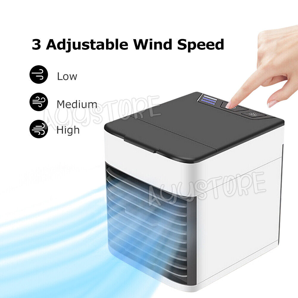 Portable Mini Air Cooler Fan Air Conditioner Cooling Fan Humidifier Desk USB Fan