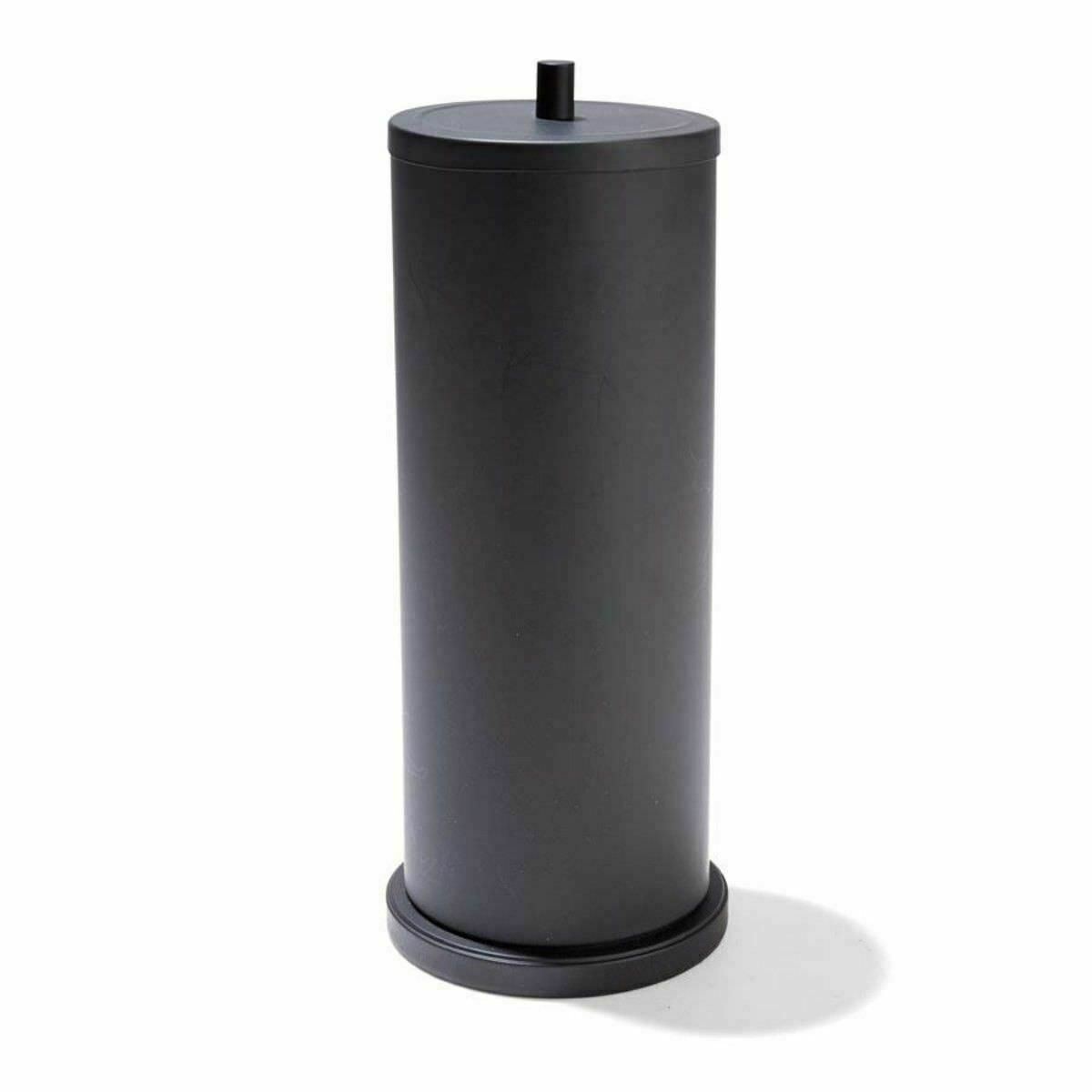 3Pce Black Bathroom  Rubbish Bin Toilet Brush Toilet Roll Holder Accessories Set