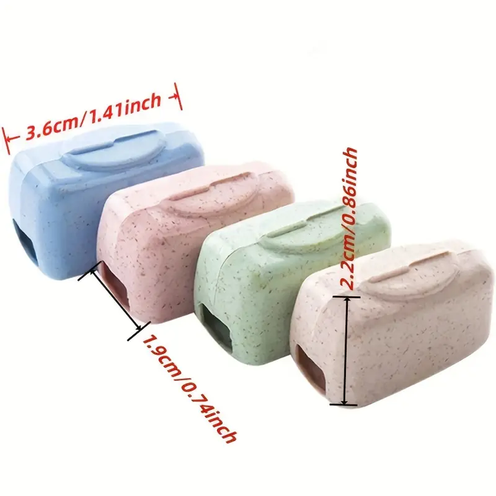 4Pcs Portable Toothbrush Head Cover Caps Travel Holder